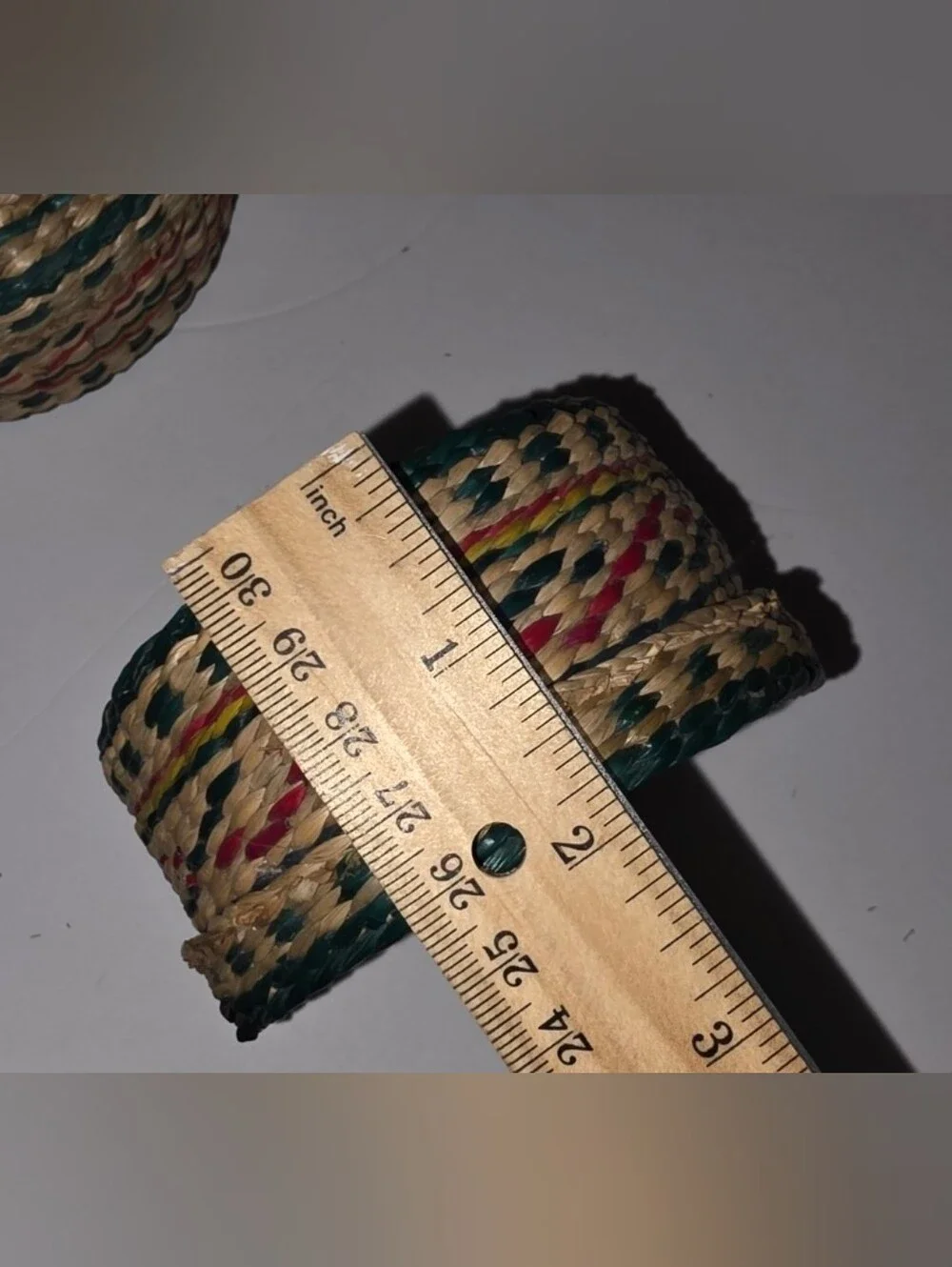VTG Sweetgrass Woven Nesting Baskets w/Lid Round Natural Red Green Set Of 5 Read